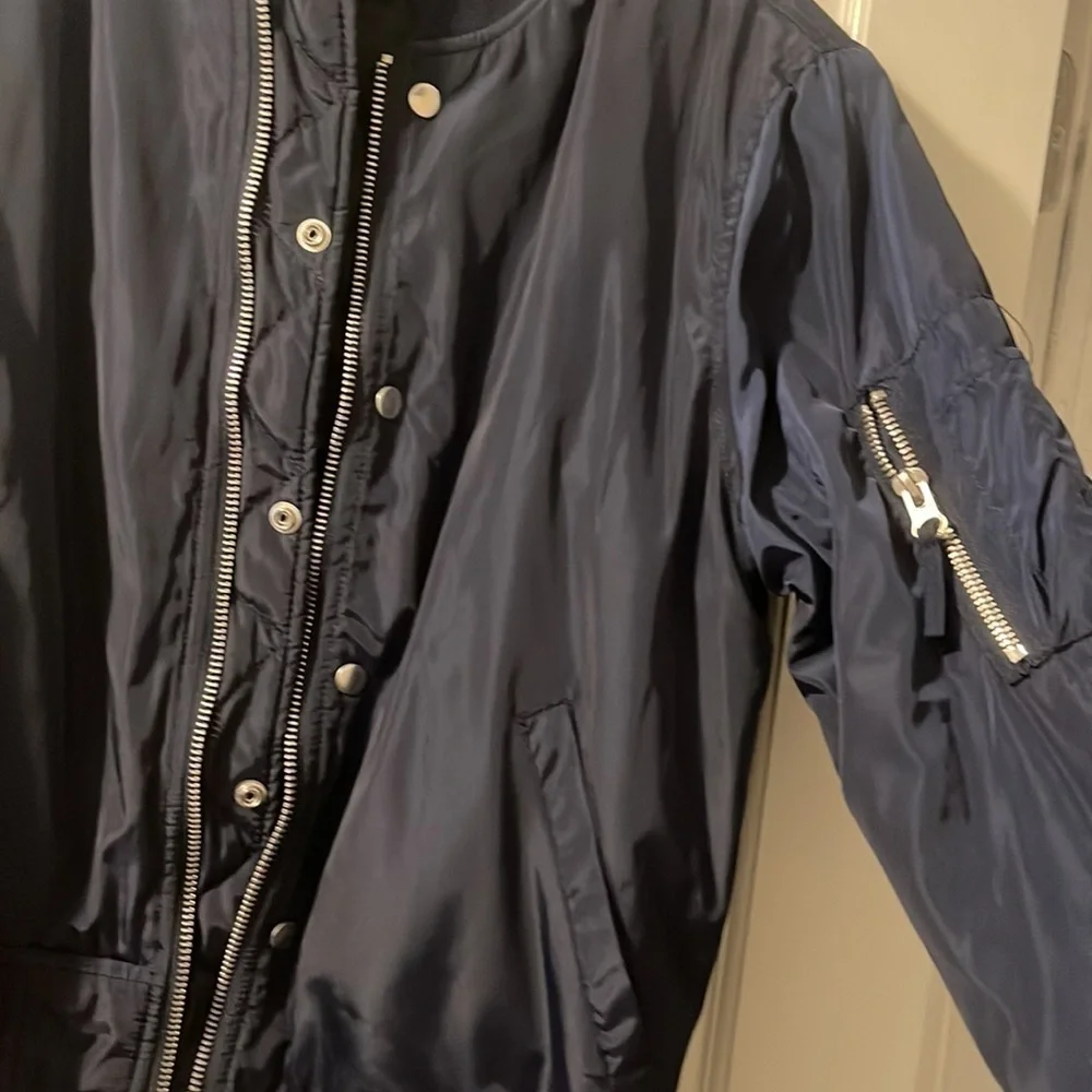 Navy blue bomber jacket